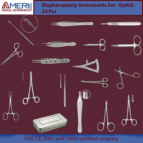 Blepharoplasty Surgery Instruments Set - Eyelid - 24 Pcs - Ameri Surgical Instruments Inc.