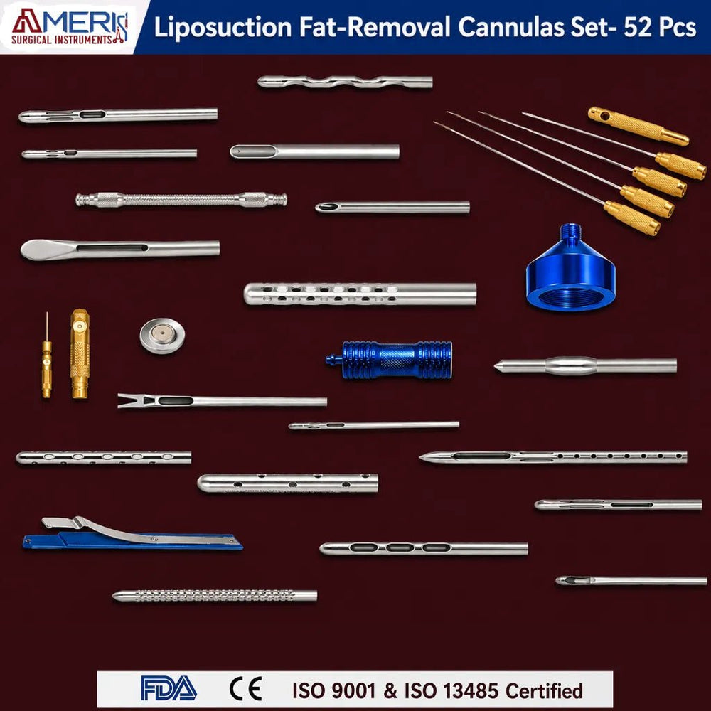 Liposuction Fat - Removal Cannulas Set - 52 Pcs - Ameri Surgical Instruments Inc.