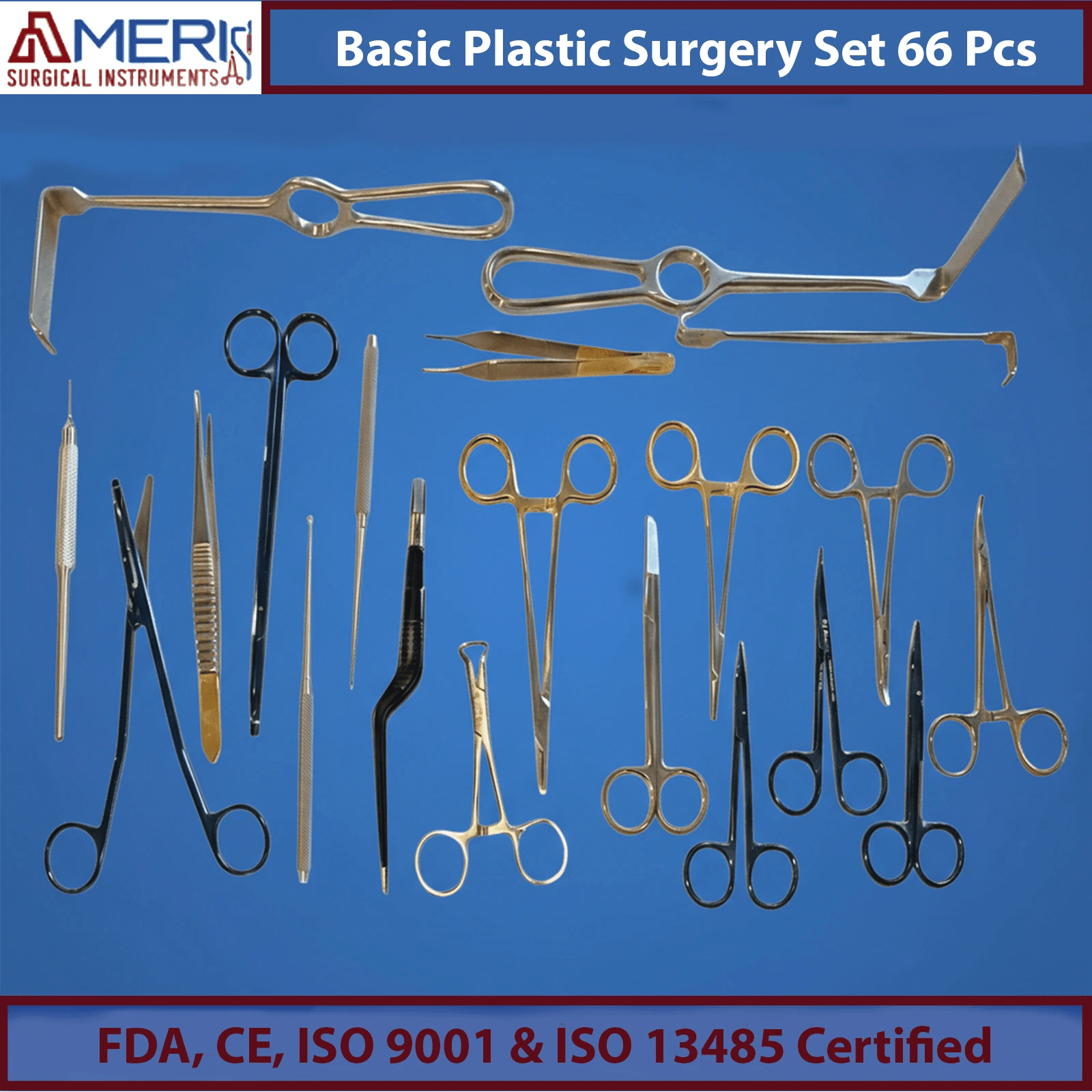 Plastic Surgery Instruments Set - 66 Pcs - FDA, CE, ISO Certified Ameri Surgical Instruments Inc.