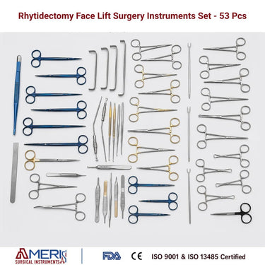 Rhytidectomy Face Lift Surgery Instruments Set - 53 Pcs - Ameri Surgical Instruments Inc.